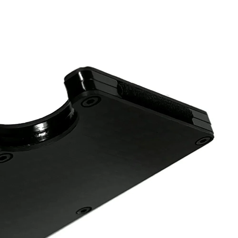 Carbon Fiber Metal Wallet RFID Blocking Money‎ Clip Slim Credit Card Black